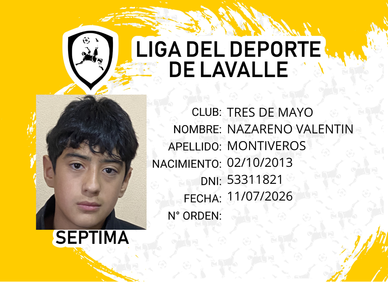 Foto carnet MONTIVEROS, NAZARENO VALENTIN