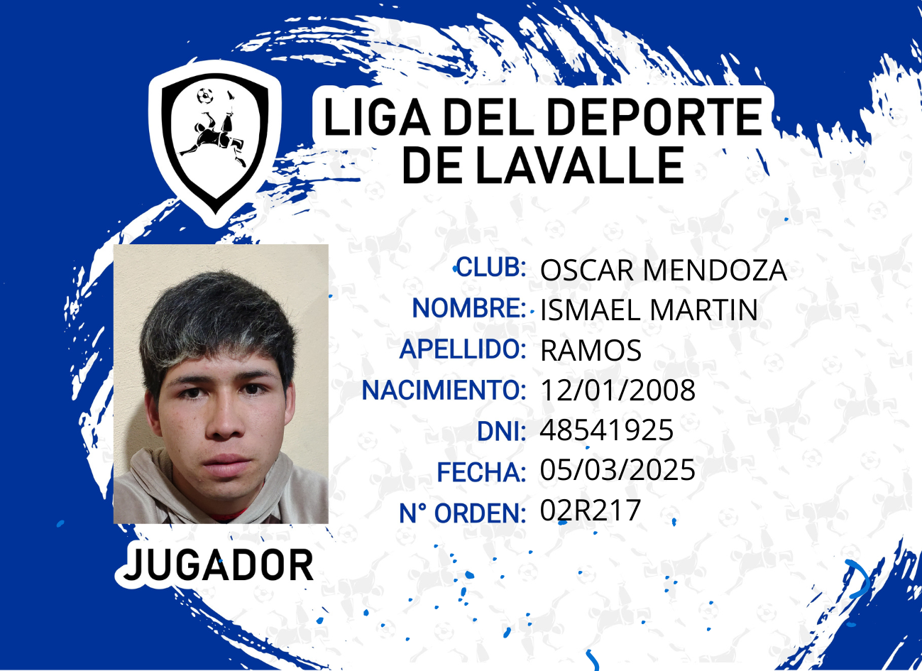 Foto carnet RAMOS, ISMAEL MARTIN