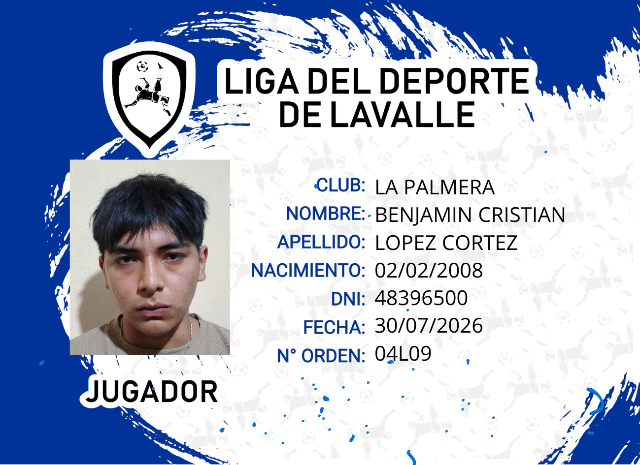 Foto carnet LOPEZ CORTEZ, BENJAMIN CRISTIAN