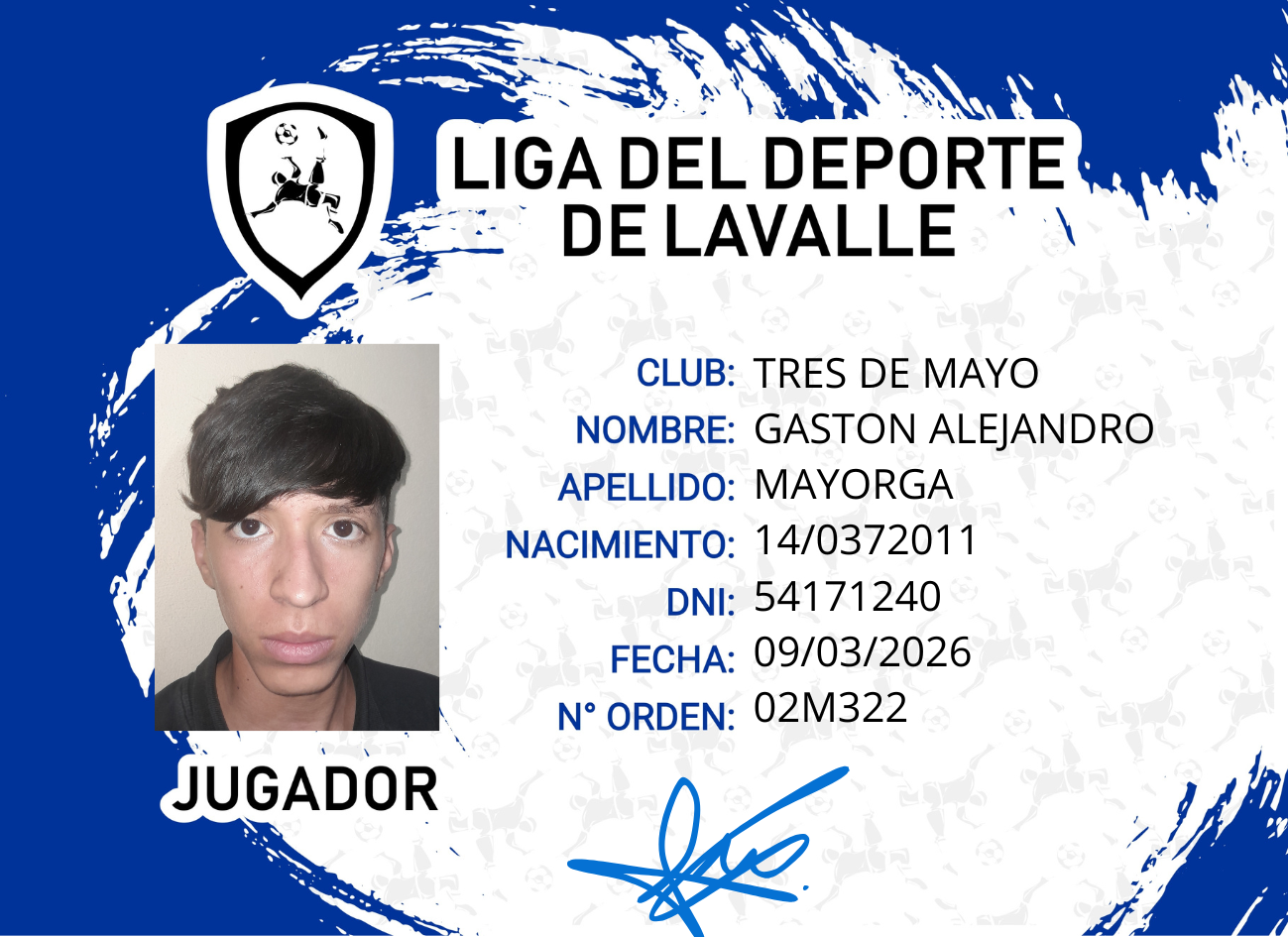 Foto carnet MAYORGA, GASTÓN ALEJANDRO