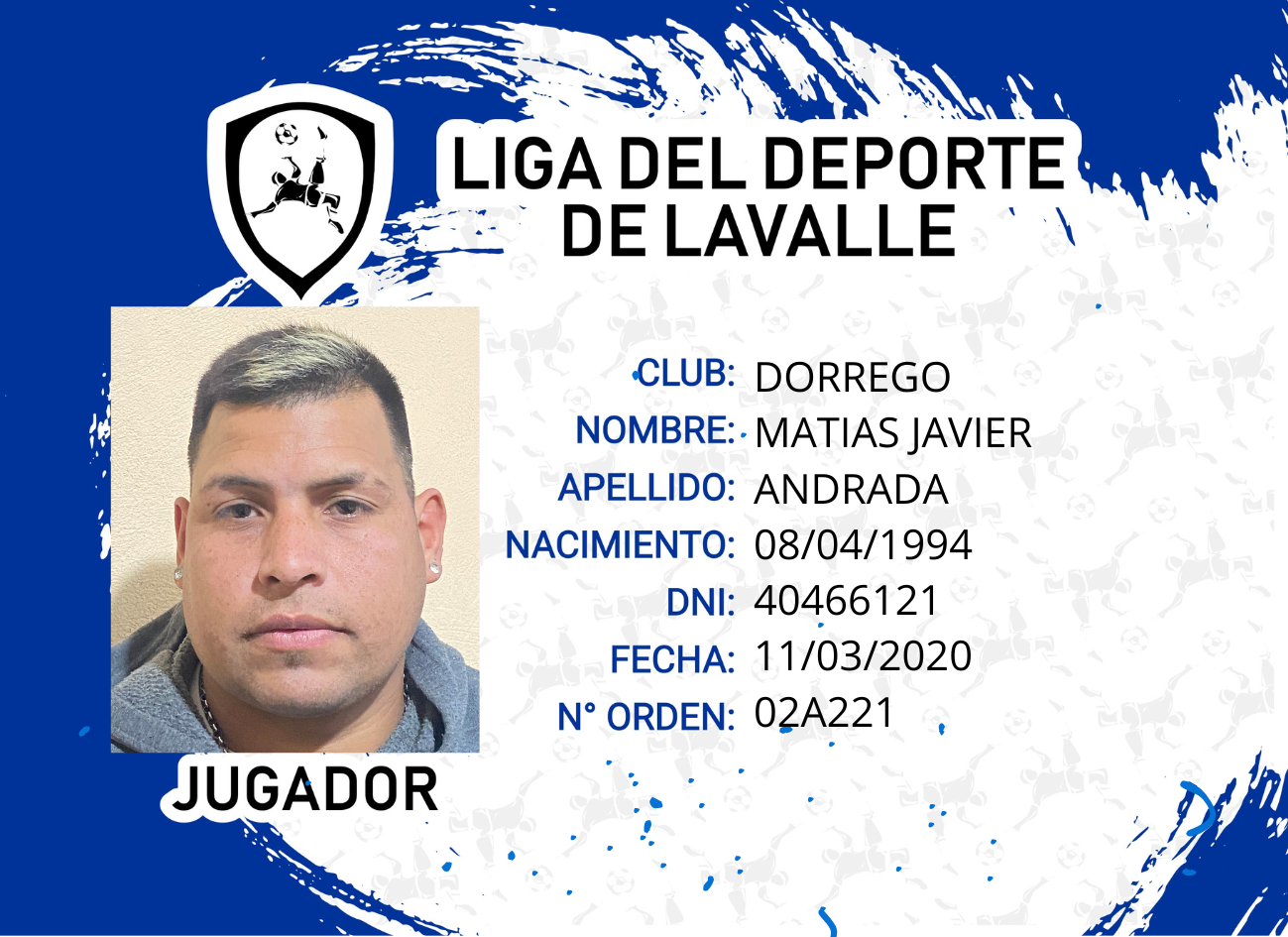Foto carnet ANDRADA, MATIAS JAVIER