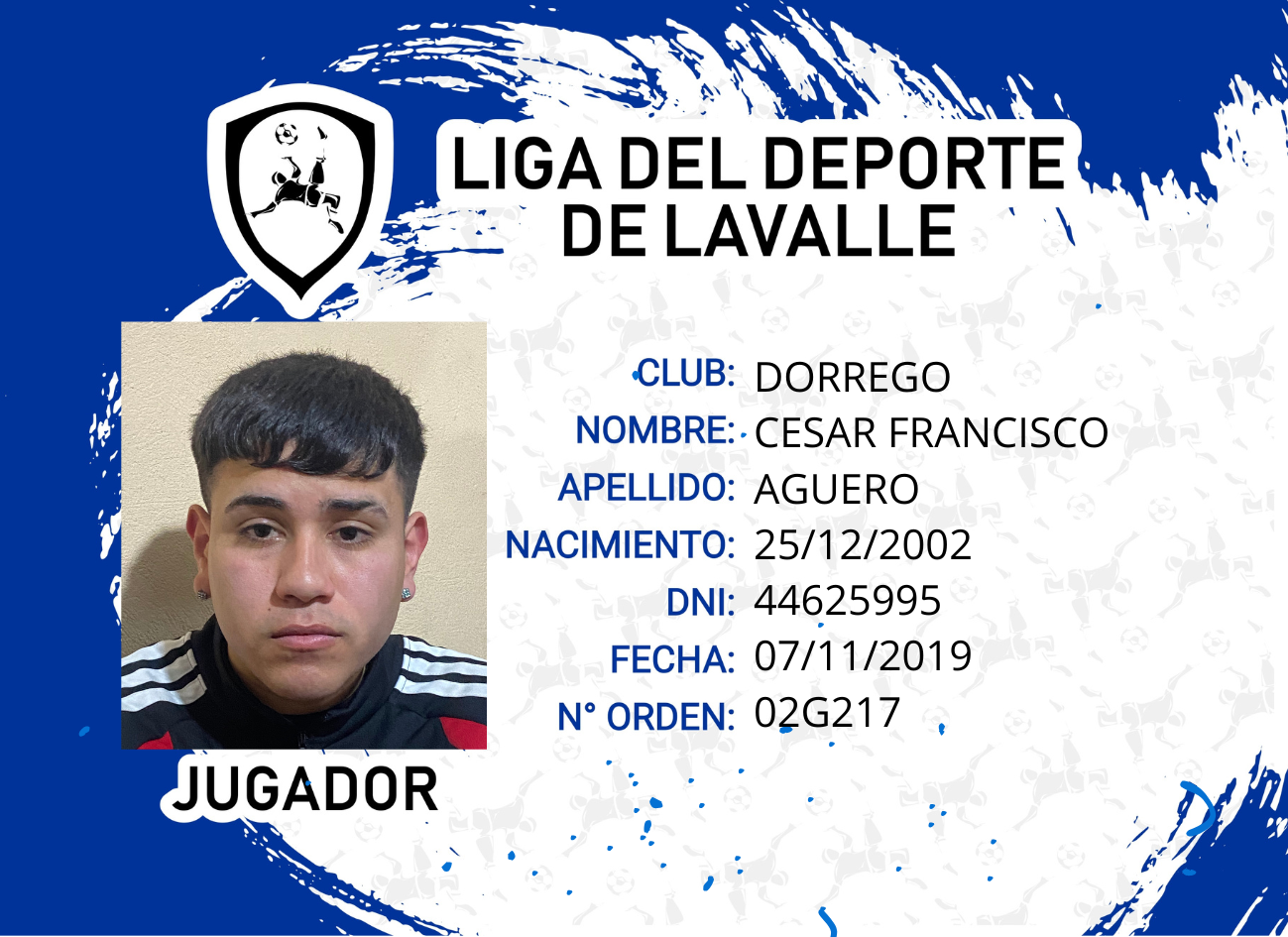 Foto carnet AGUERO, CESAR FRANCISCO
