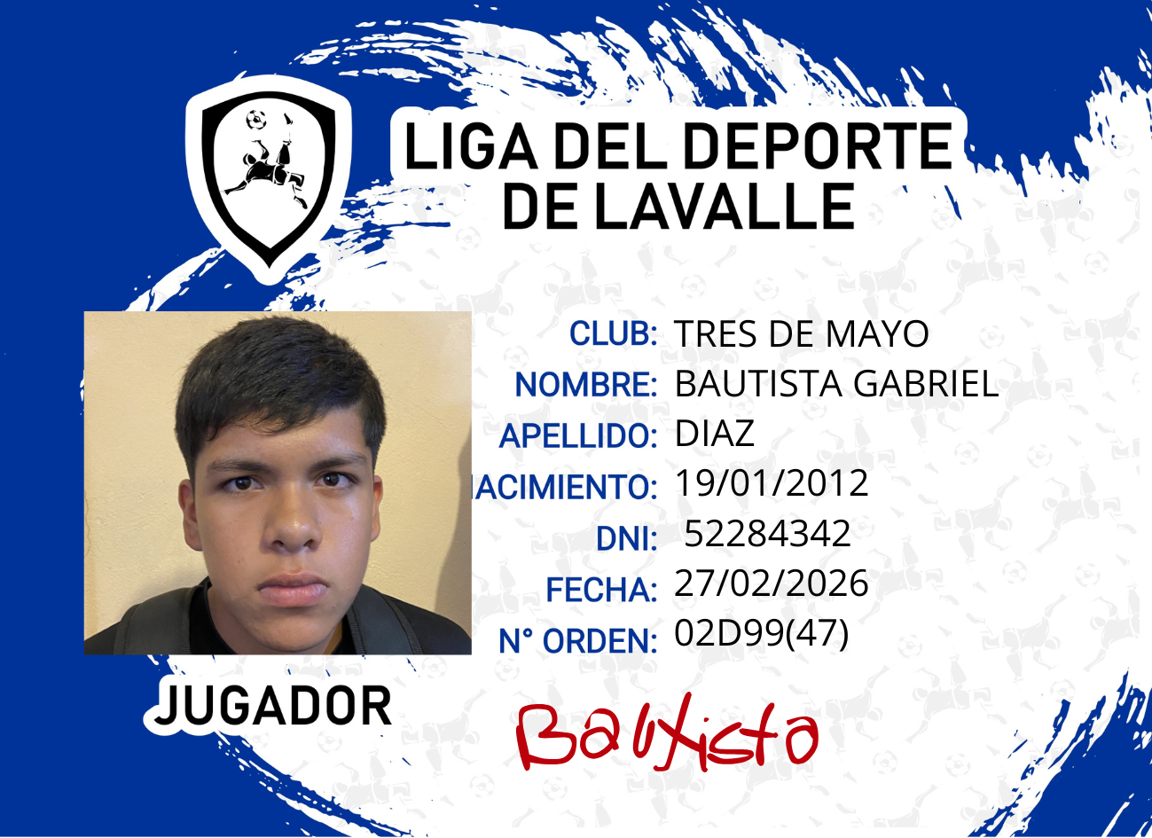 Foto carnet BAUTISTA, GABRIEL DÍAZ