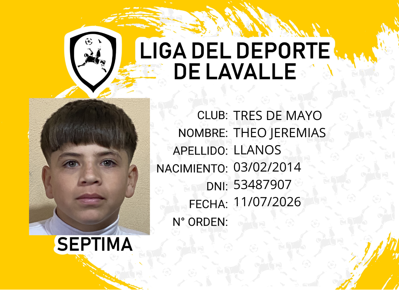 Foto carnet LLANOS, THEO JEREMIAS