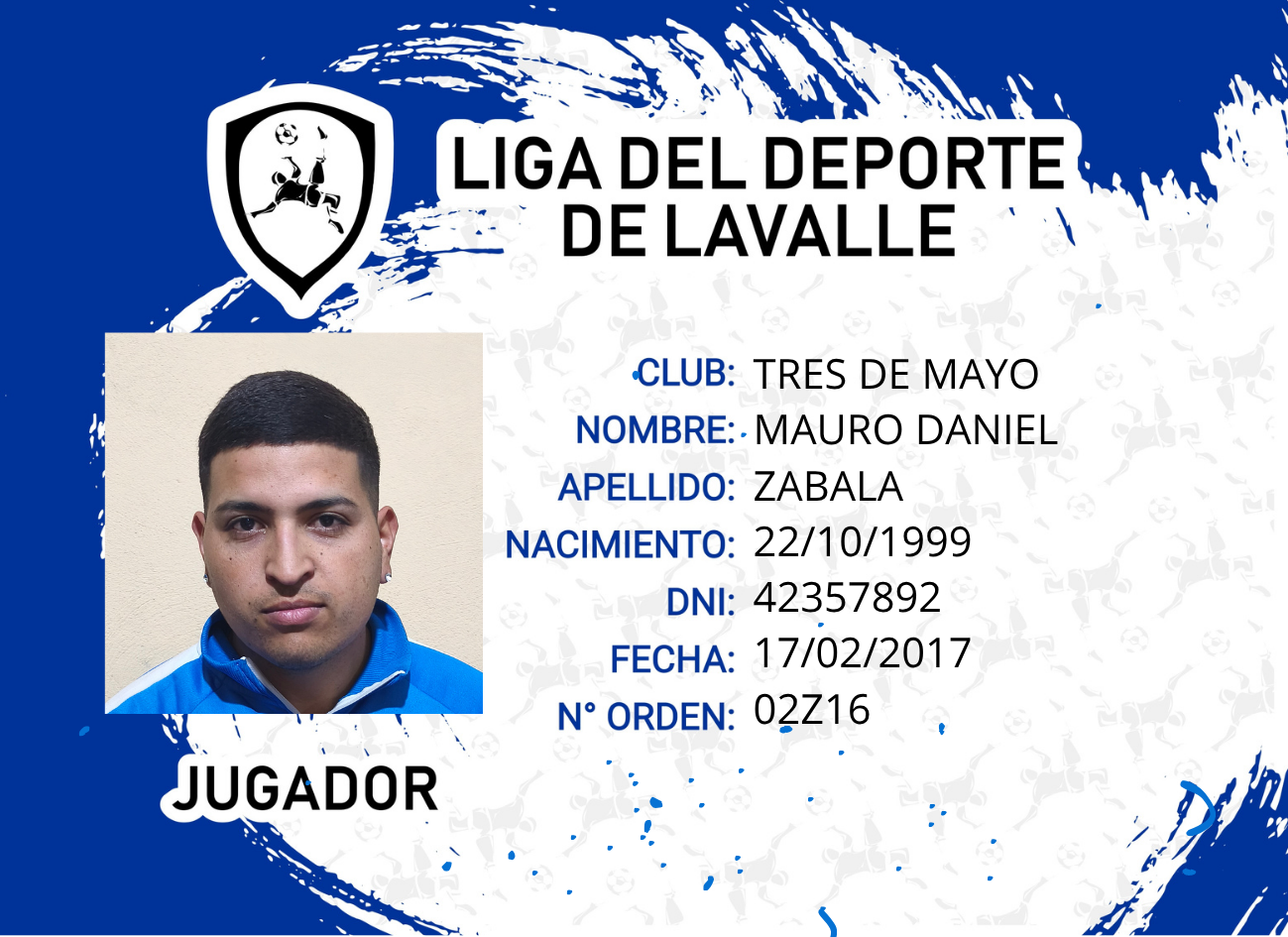 Foto carnet ZABALA, MAURO DANIEL