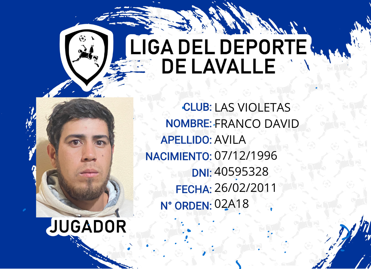 Foto carnet AVILA, FRANCO DAVID