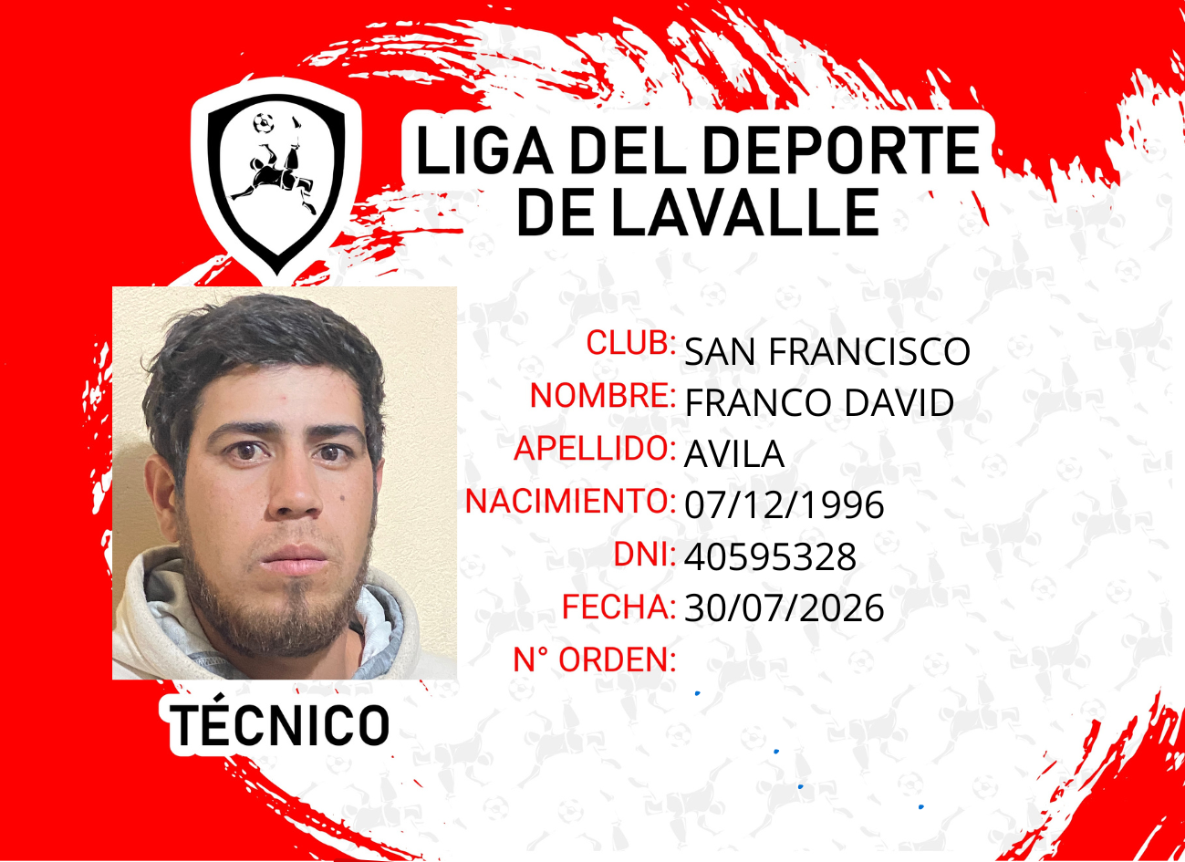 Foto carnet AVILA, FRANCO DAVID