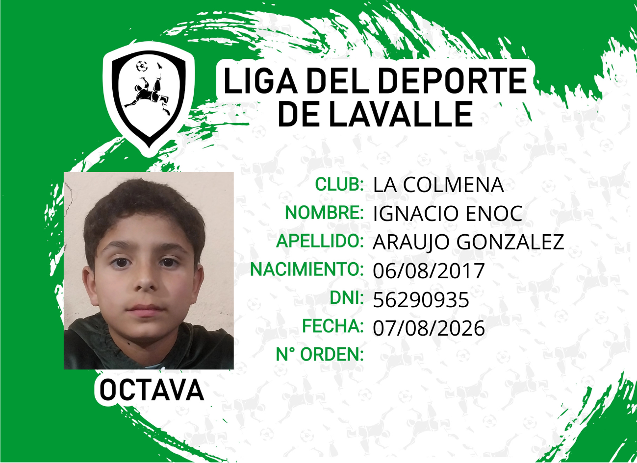 Foto carnet ARAUJO GONZALEZ, IGNACIO ENOC