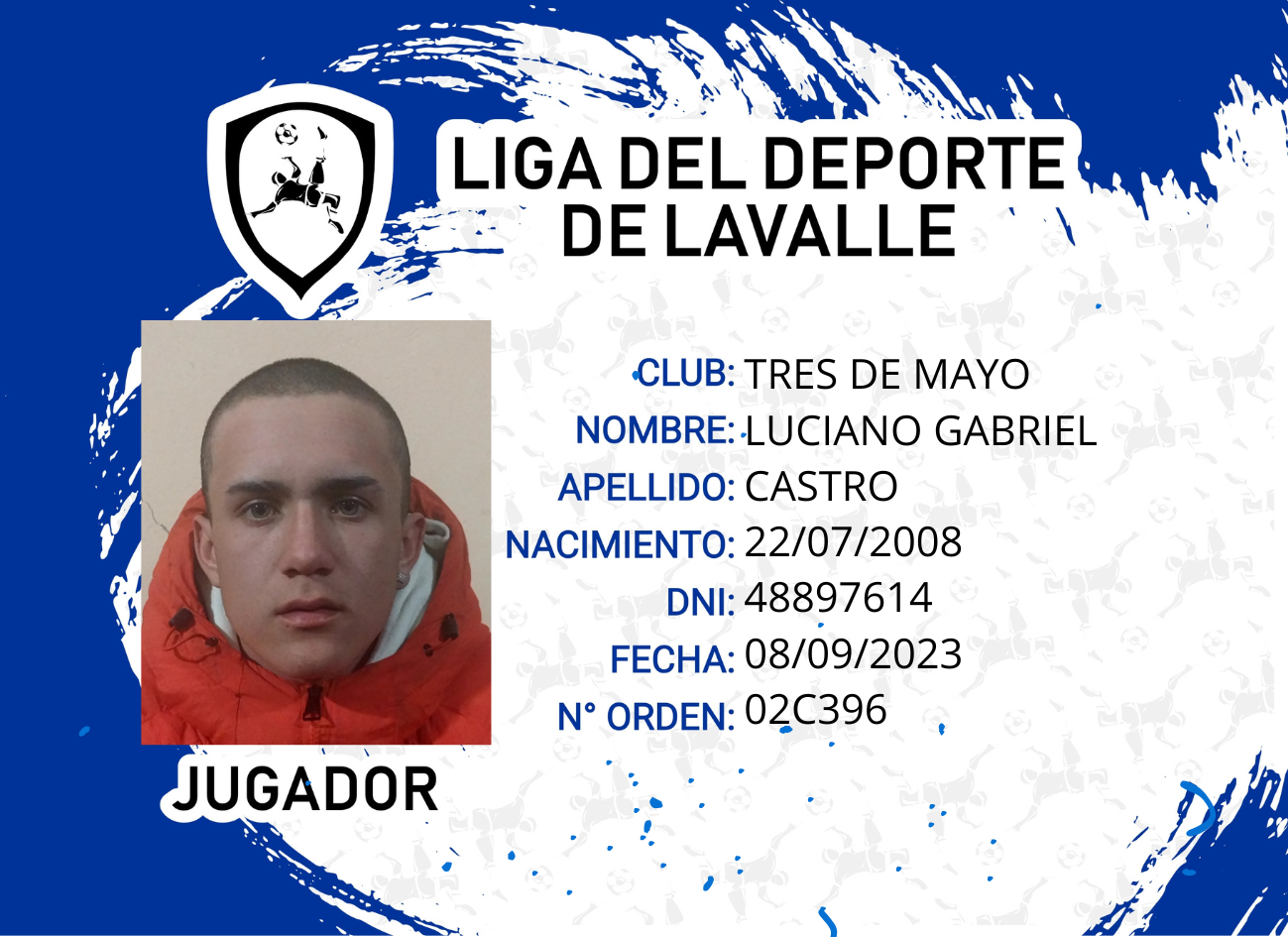 Foto carnet CASTRO, LUCIANO GABRIEL