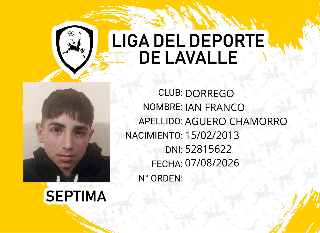 Foto carnet AGUERO CHAMORRO, IAN FRANCO