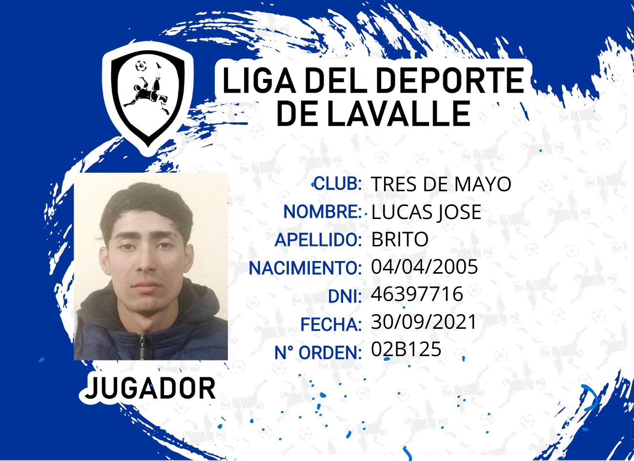 Foto carnet BRITO, LUCAS JOSE