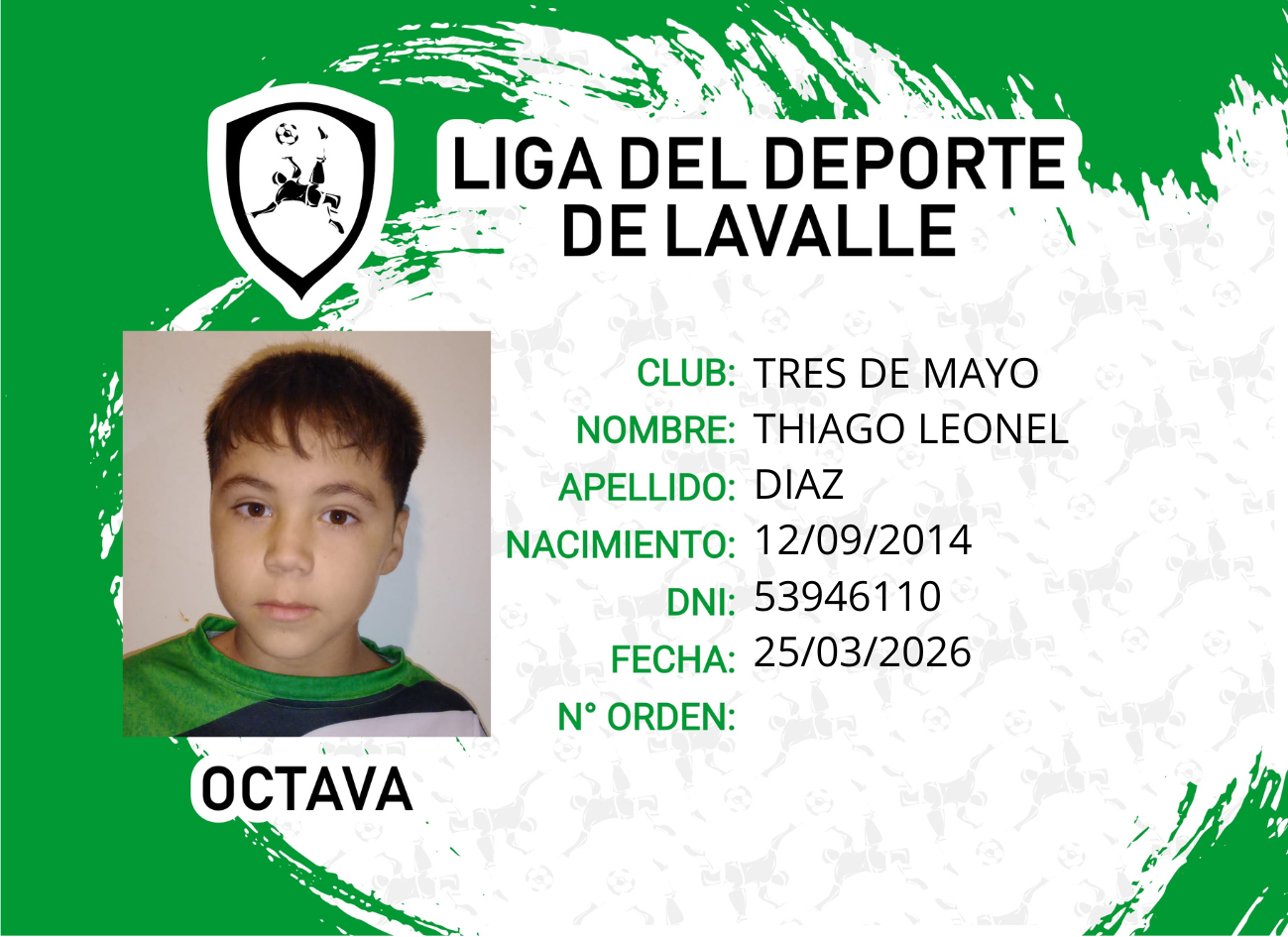 Foto carnet DÍAZ, THIAGO