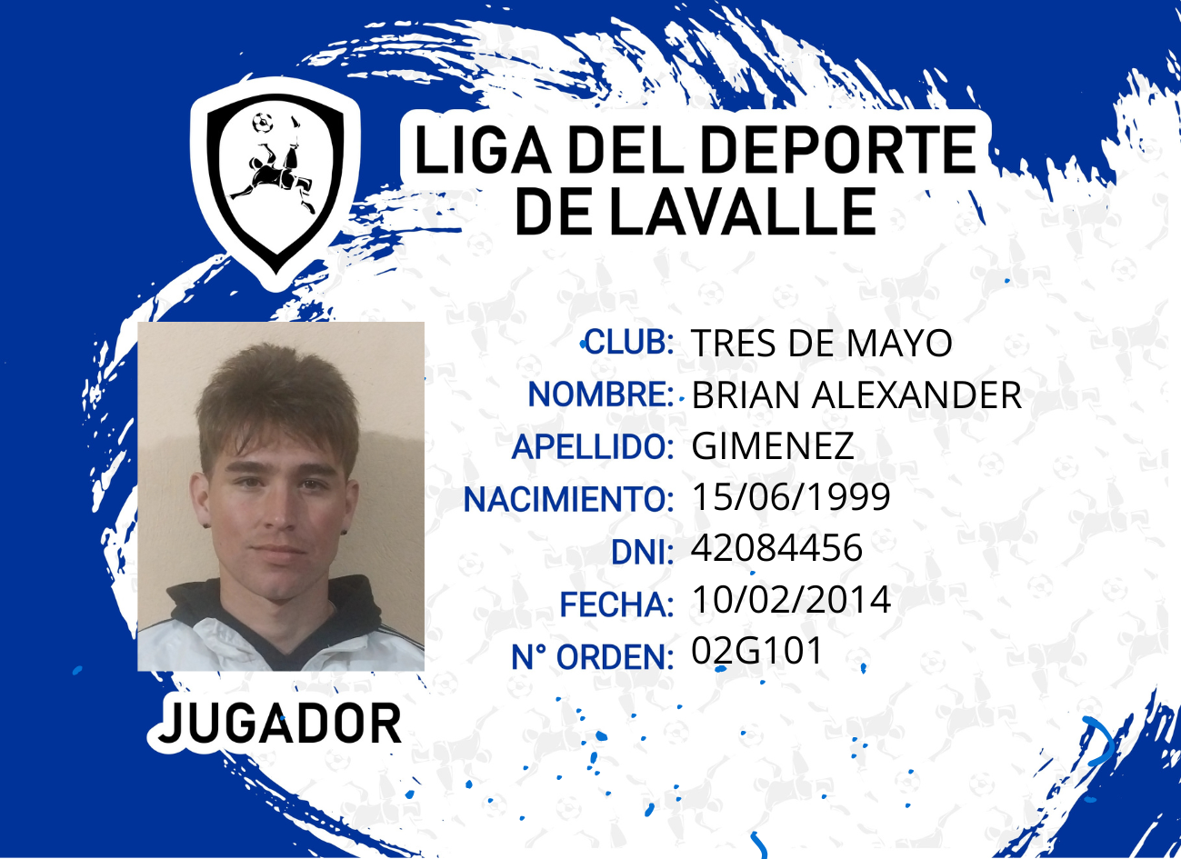 Foto carnet GIMENEZ, BRIAN ALEXANDER