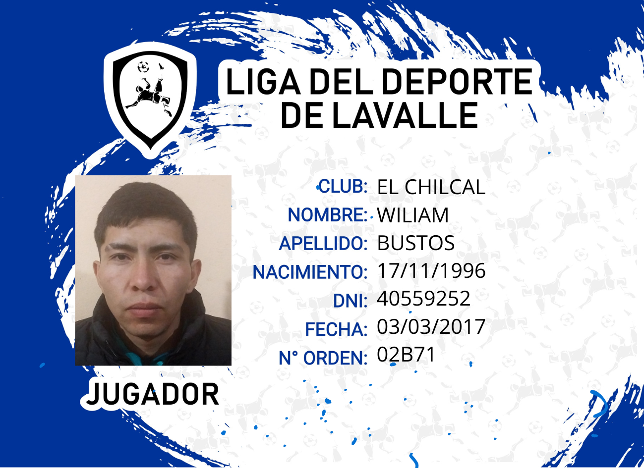 Foto carnet BUSTOS, WILLIAM