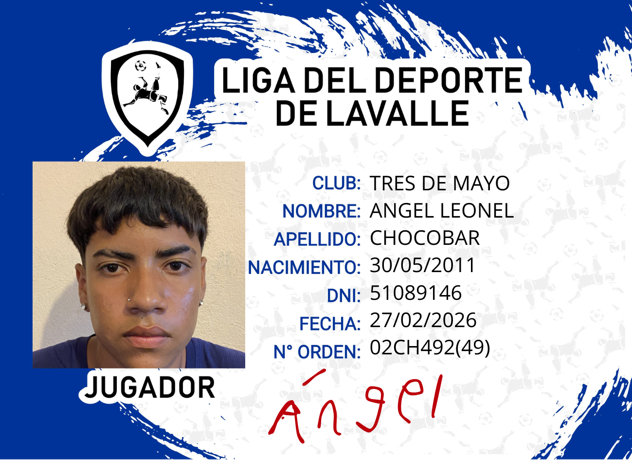 Foto carnet CHOCÓBAR, ÁNGEL LEONEL