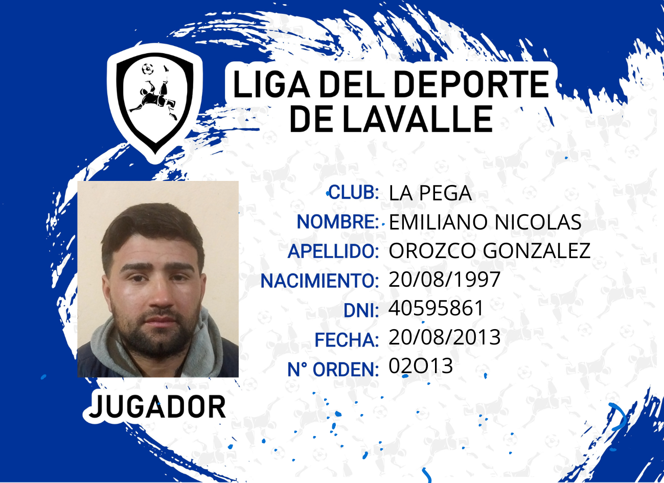 Foto carnet OROZCO GONZALEZ, EMILIANO NICOLAS