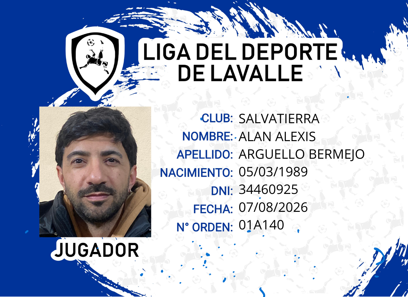 Foto carnet ARGUELLO BERMEJO, ALAN ALEXIS