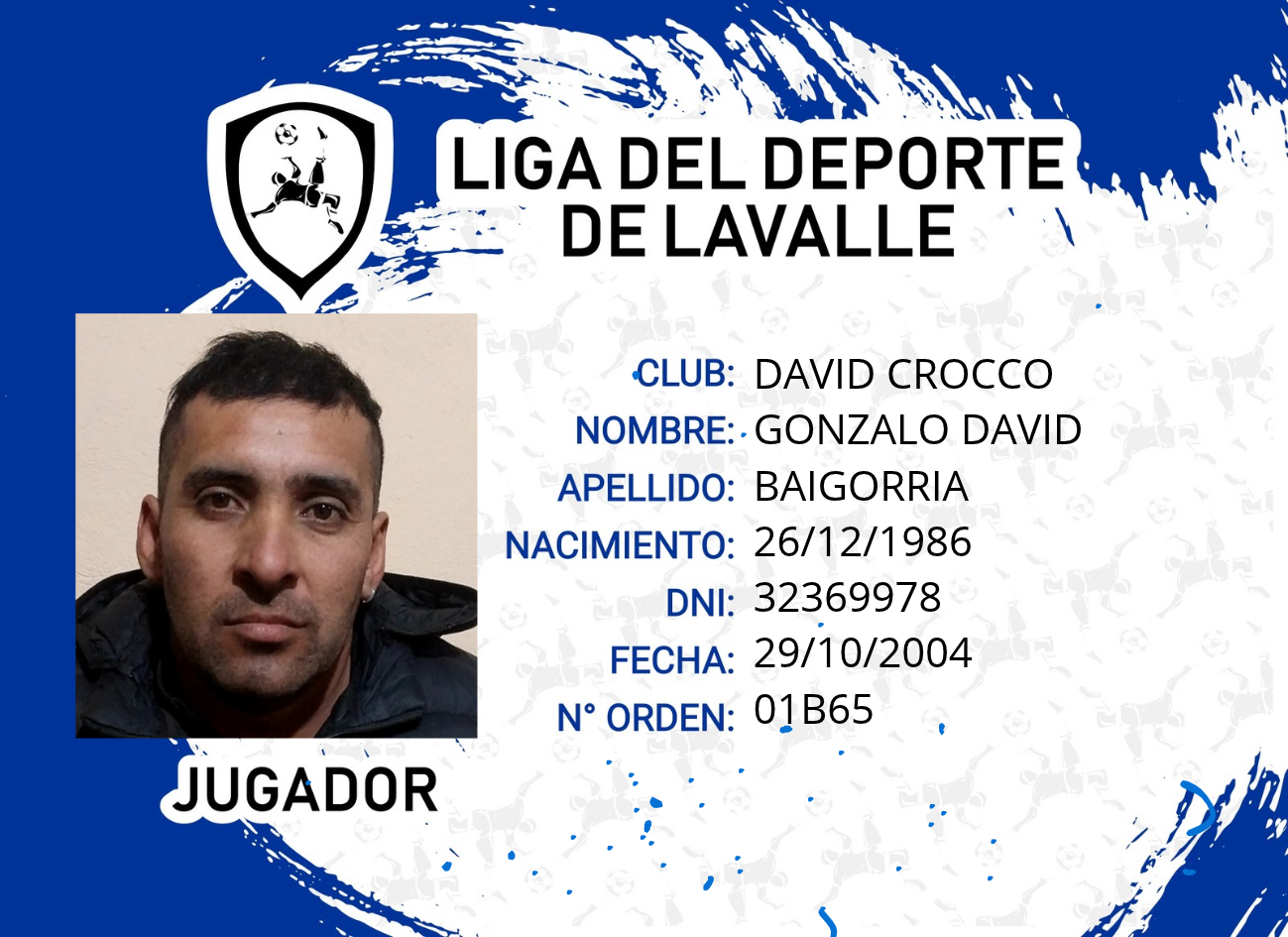 Foto carnet BAIGORRIA, GONZALO DAVID