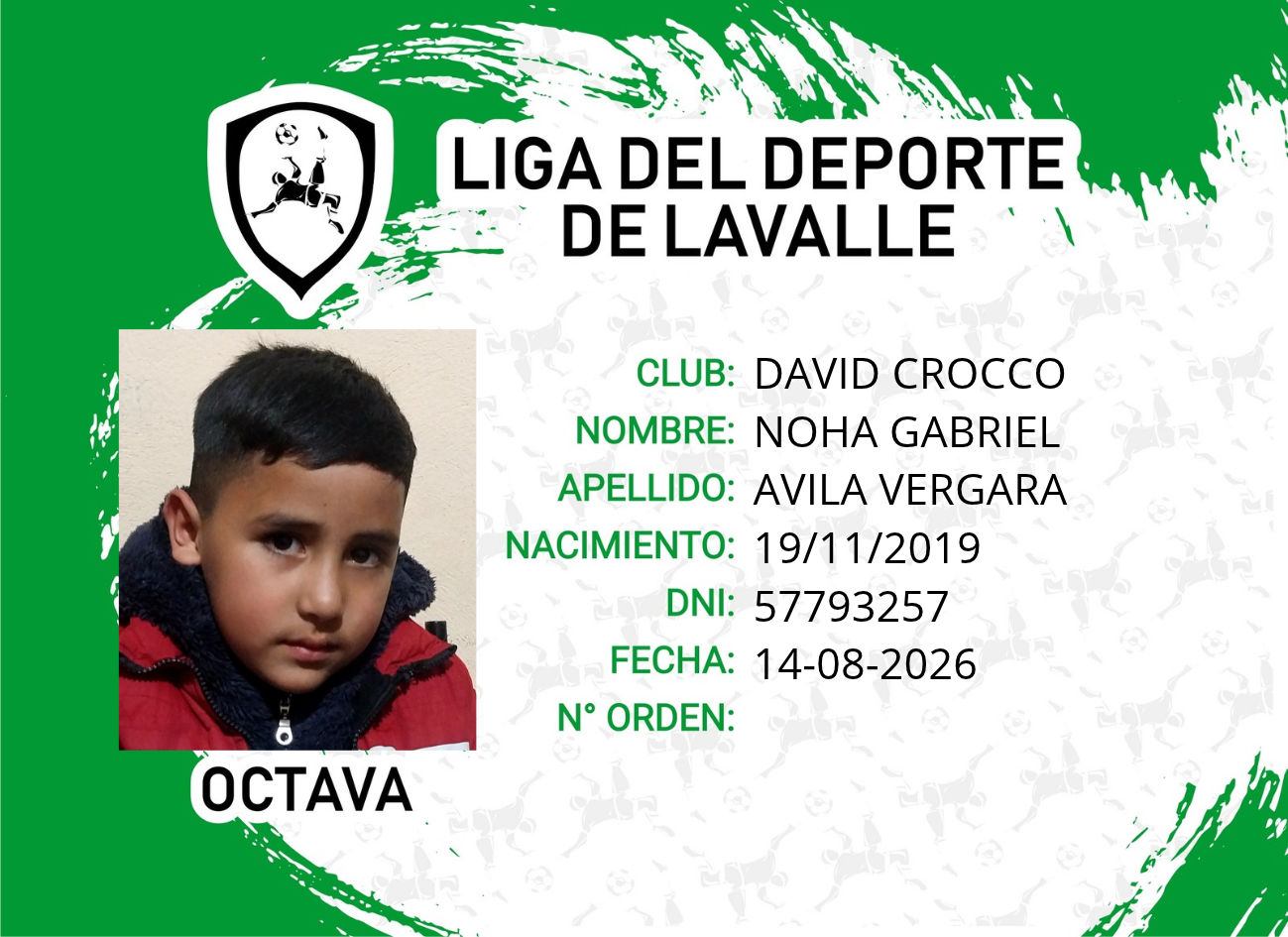 Foto carnet AVILA VERGARA, NOHA GABRIEL