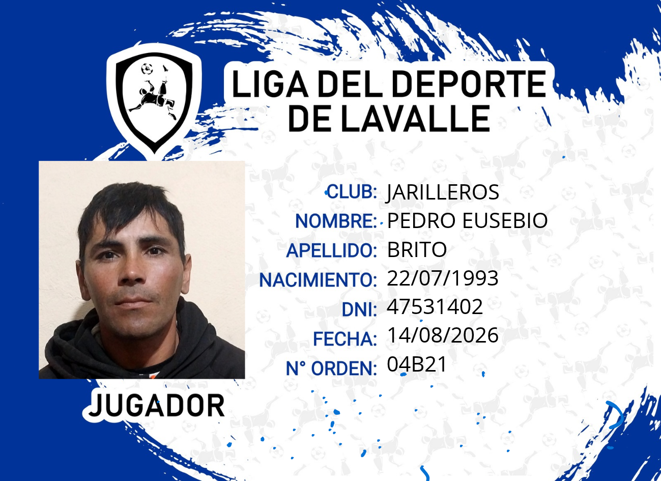 Foto carnet BRITO, PEDRO EUSEBIO