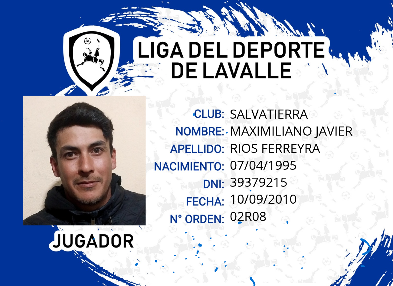 Foto carnet RIOS FERREYRA, MAXIMILIANO JAVIER