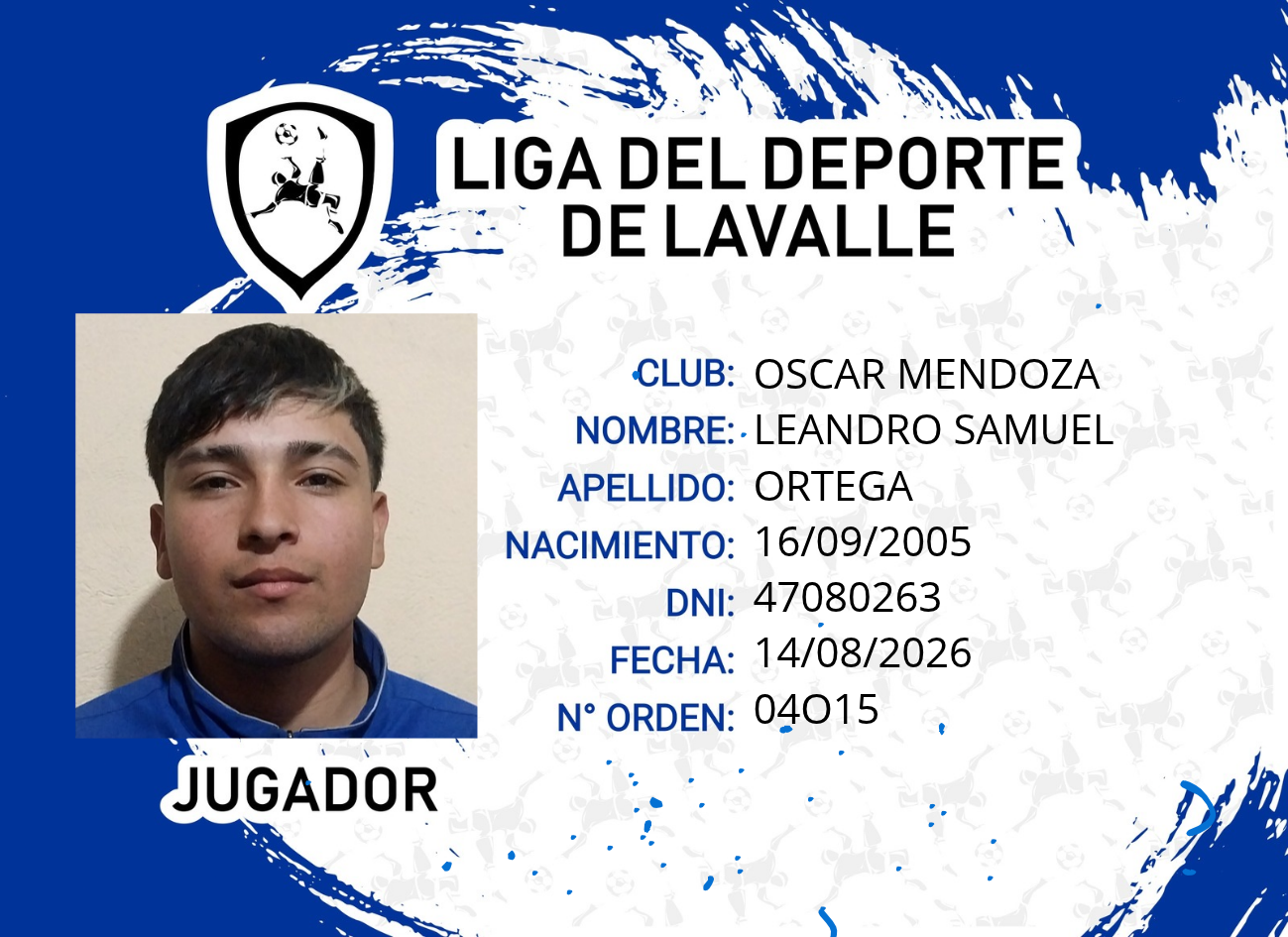 Foto carnet ORTEGA, LEANDRO SAMUEL