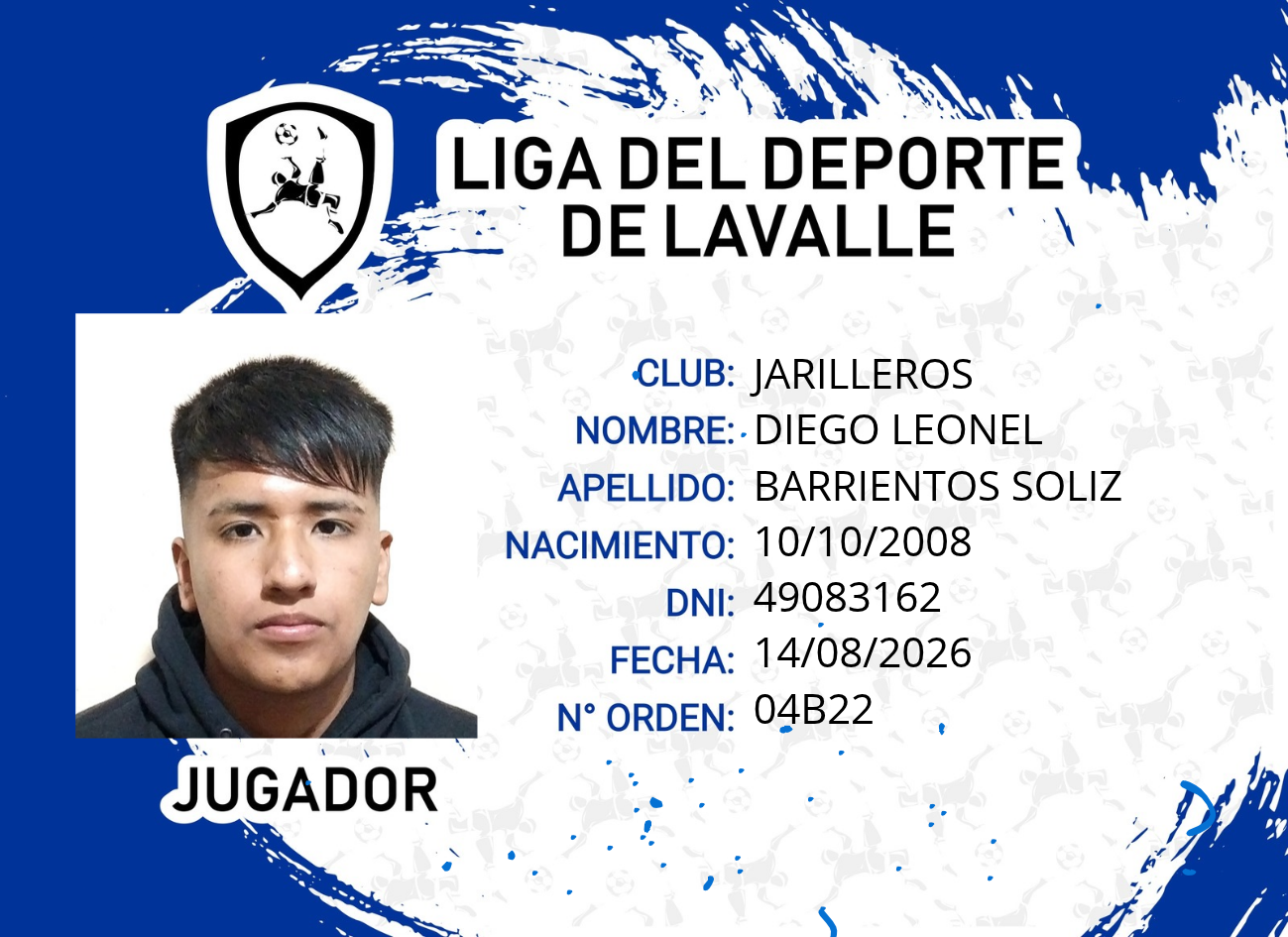 Foto carnet BARRIENTOS SOLIZ, DIEGO LEONEL