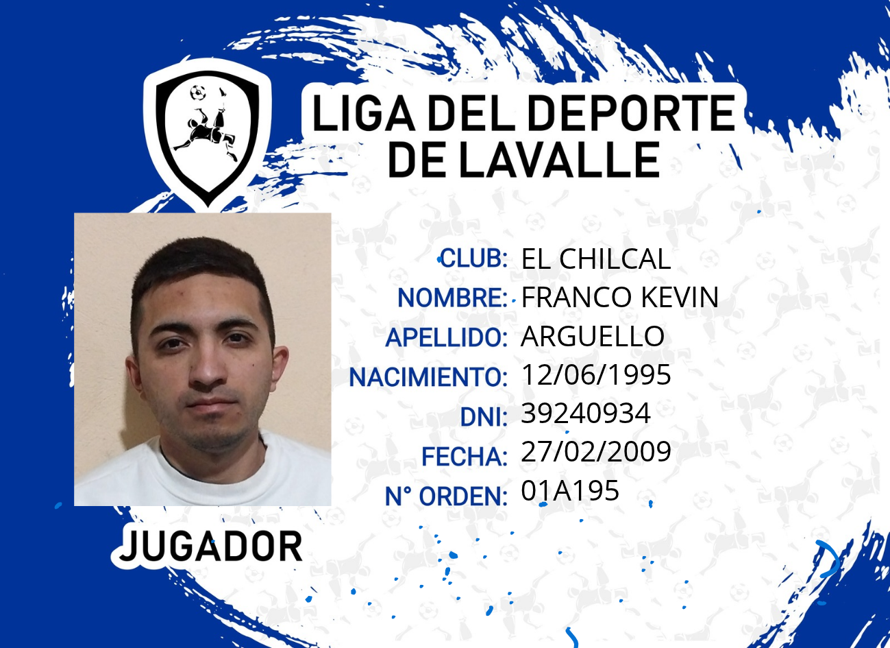 Foto carnet ARGUELLO, FRANCO KEVIN