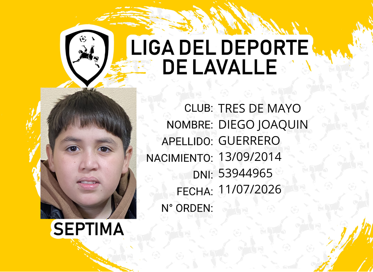 Foto carnet GUERRERO, DIEGO JOAQUIN