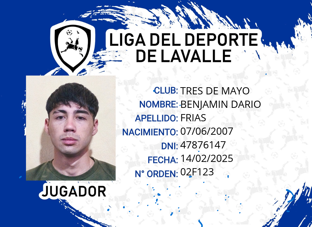 Foto carnet FRIAS, BENJAMIN DARIO
