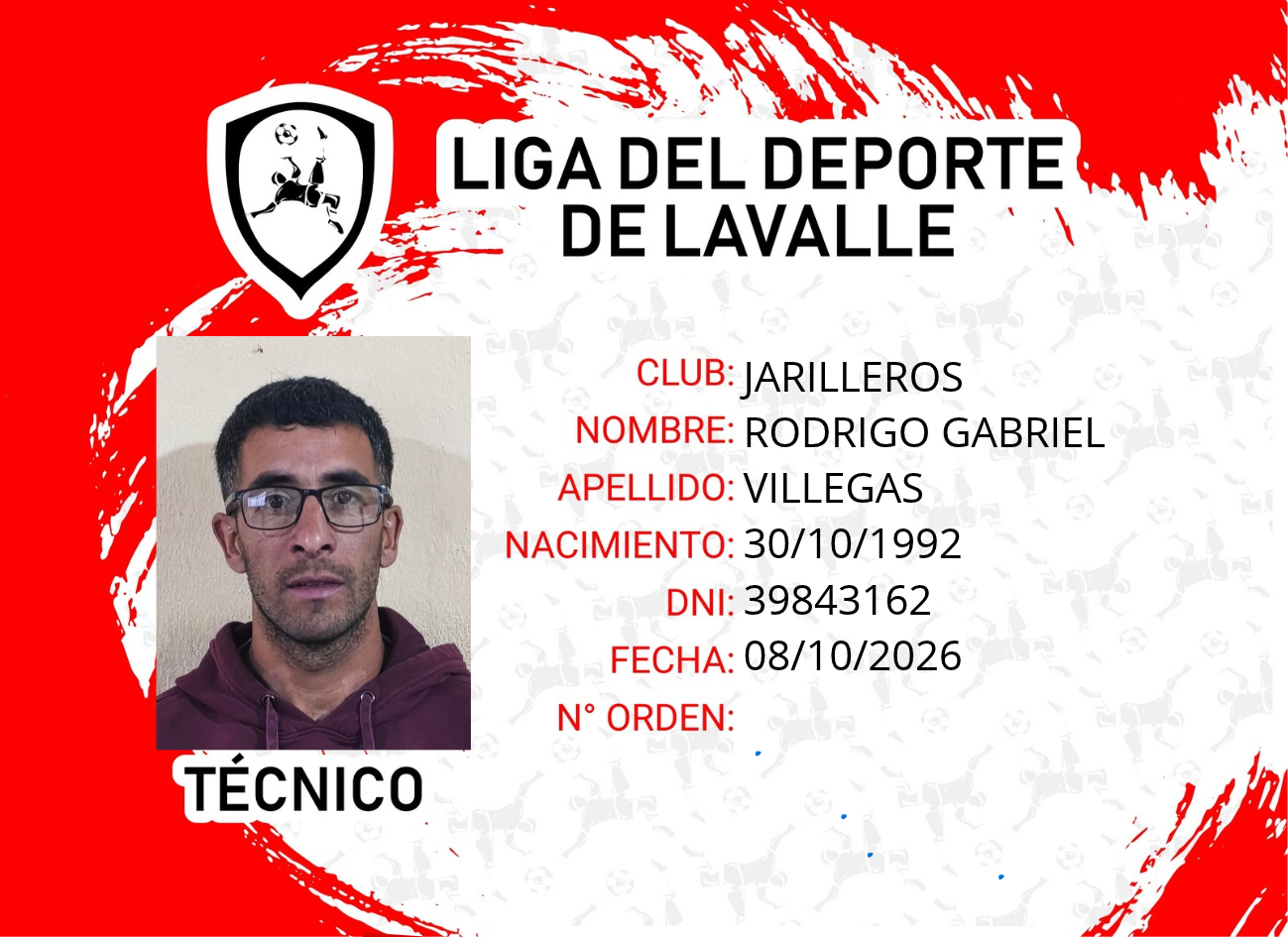 Foto carnet VILLEGAS, RODRIGO GABRIEL