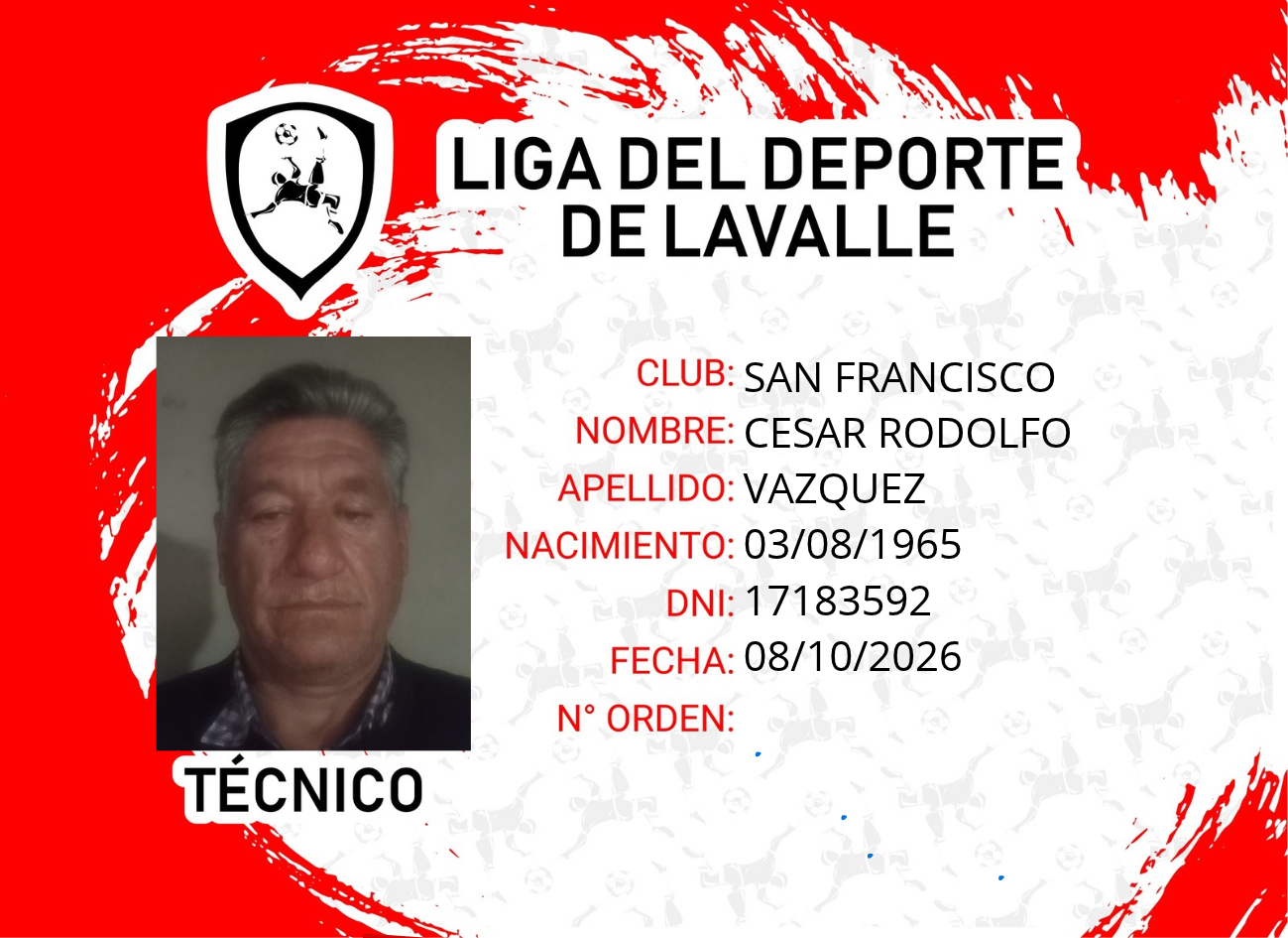 Foto carnet VAZQUEZ, CESAR RODOLFO