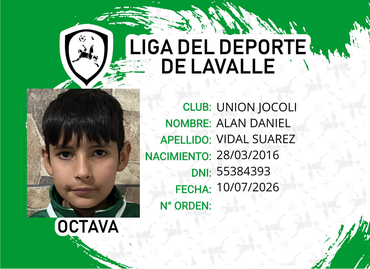 Foto carnet VIDAL, ALAN DANIEL