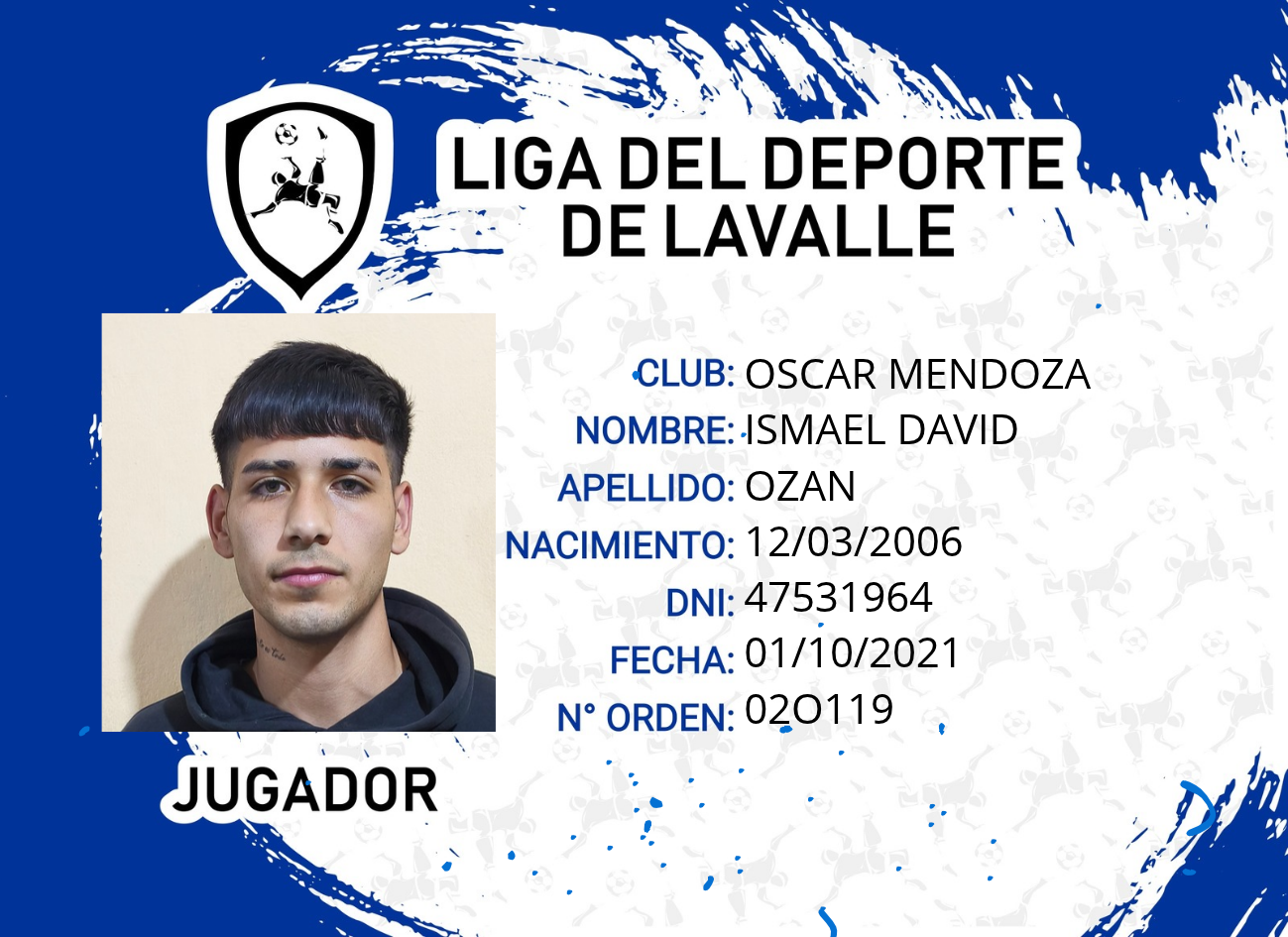Foto carnet OZAN, ISMAEL DAVID