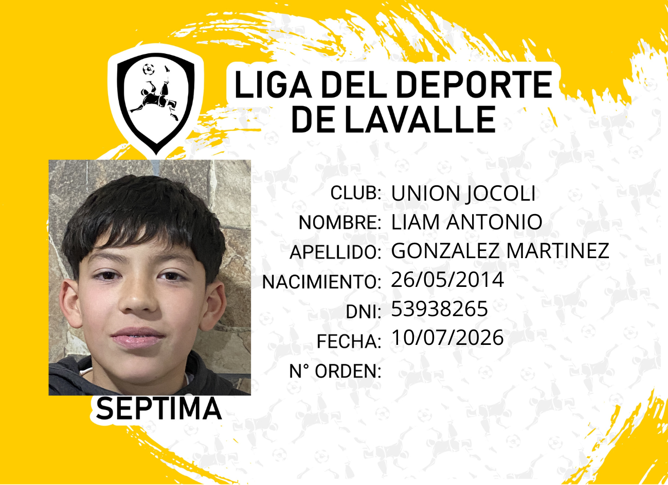 Foto carnet GONZÁLES, LIAM ANTONIO