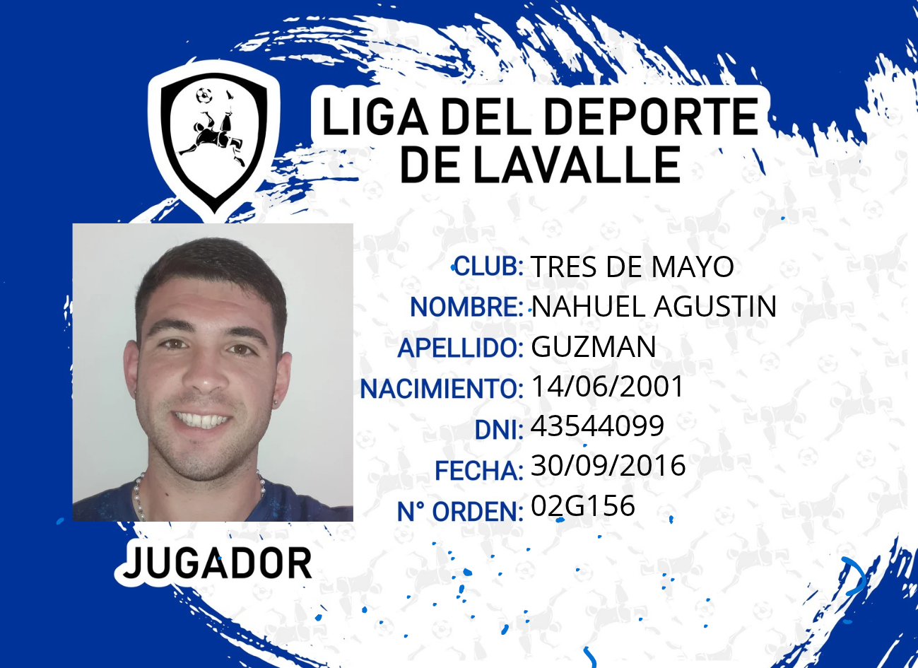 Foto carnet GUZMAN, NAHUEL AGUSTIN