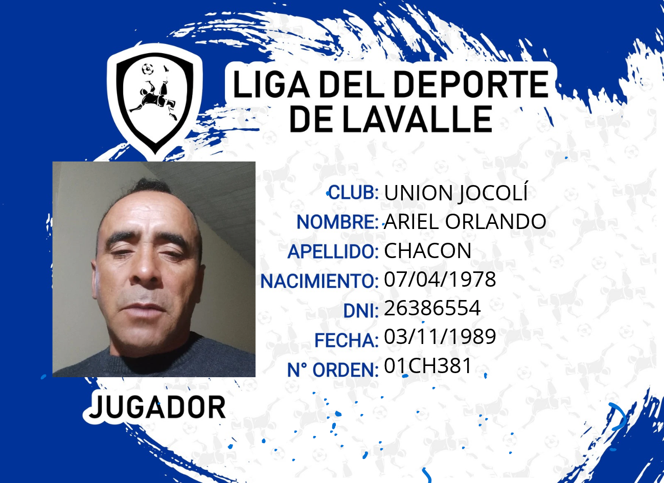 Foto carnet CHACON, ARIEL ORLANDO