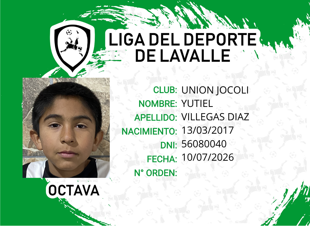 Foto carnet VILLEGAS, YUTIEL