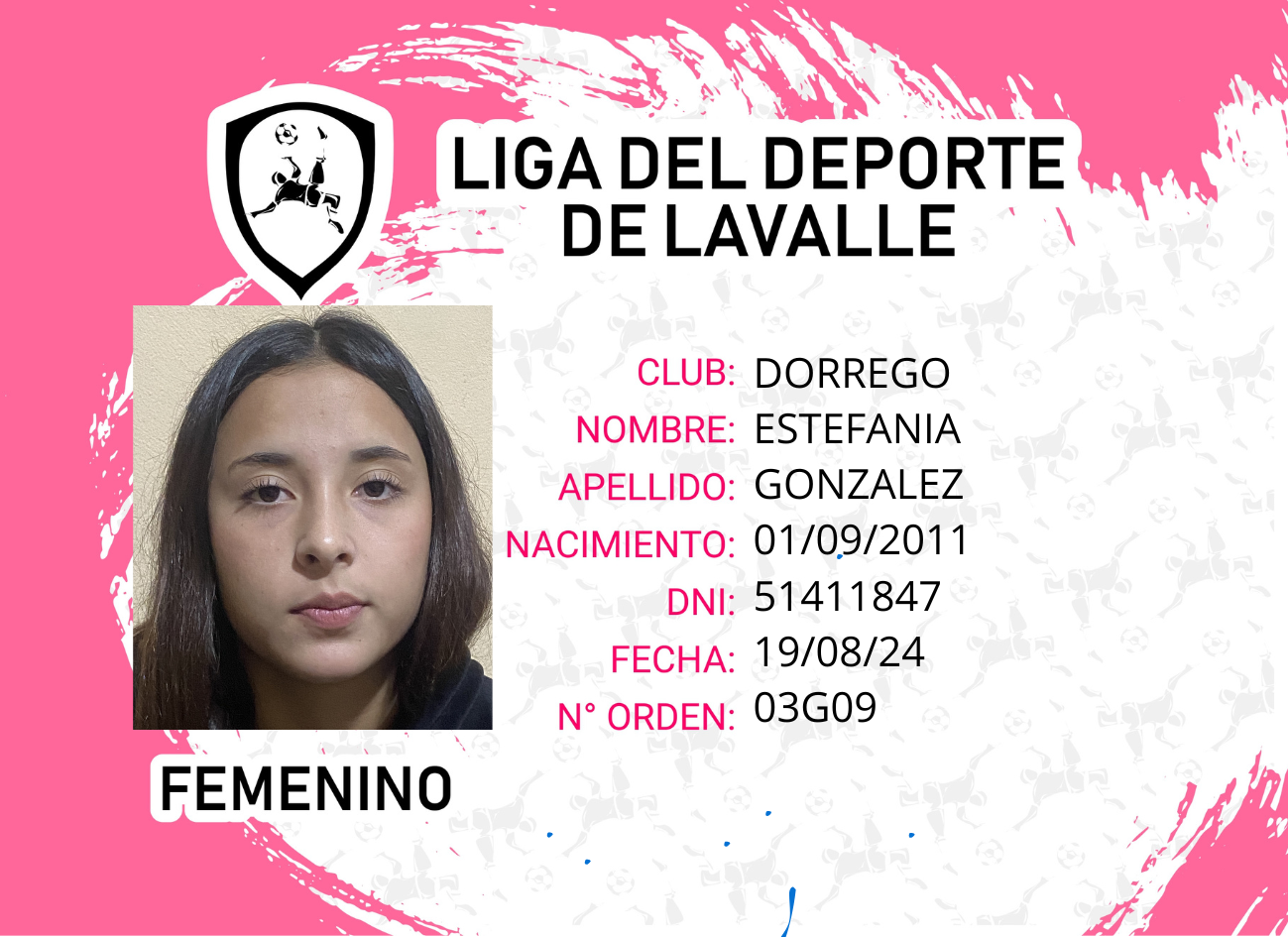 Foto carnet GONZALEZ, Estefanía