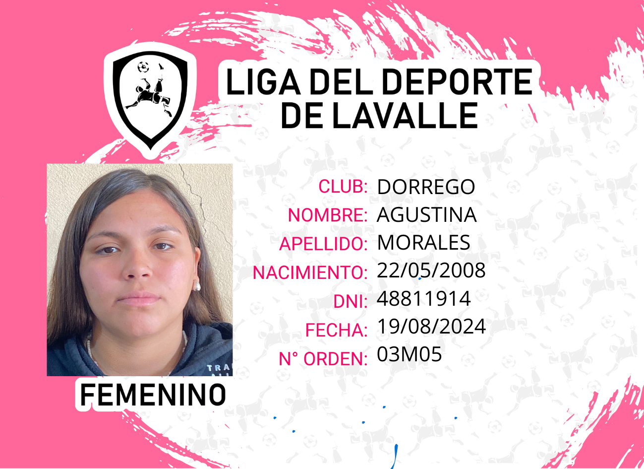 Foto carnet MORALES, AGUSTINA