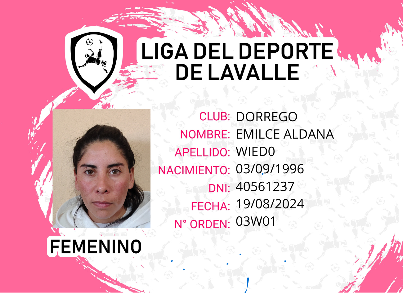Foto carnet WIEDO EMILCE ALDANA