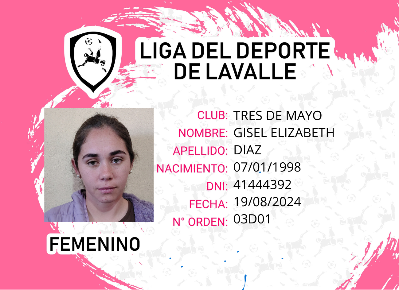 Foto carnet DIAZ GISEL ELIZABETH