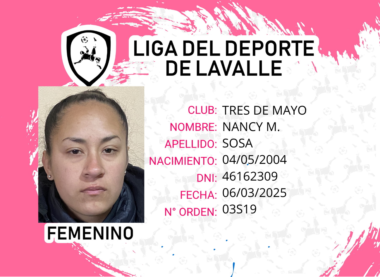 Foto carnet SOSA NANCY