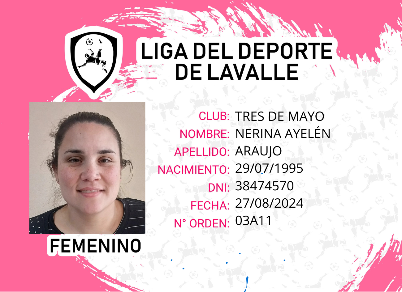 Foto carnet ARAUJO  NERINA AYELEN 
