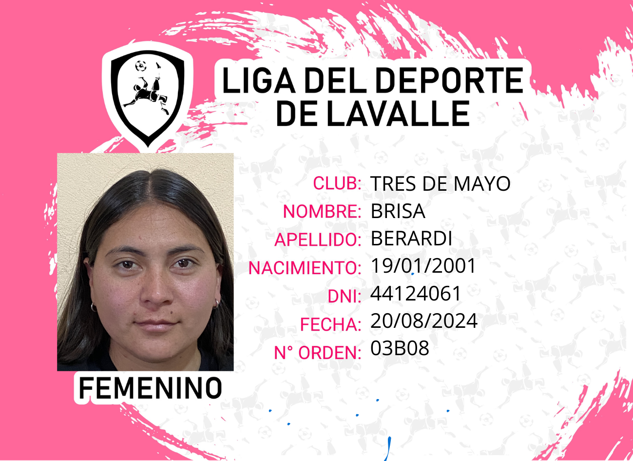 Foto carnet BERARDI BRISA