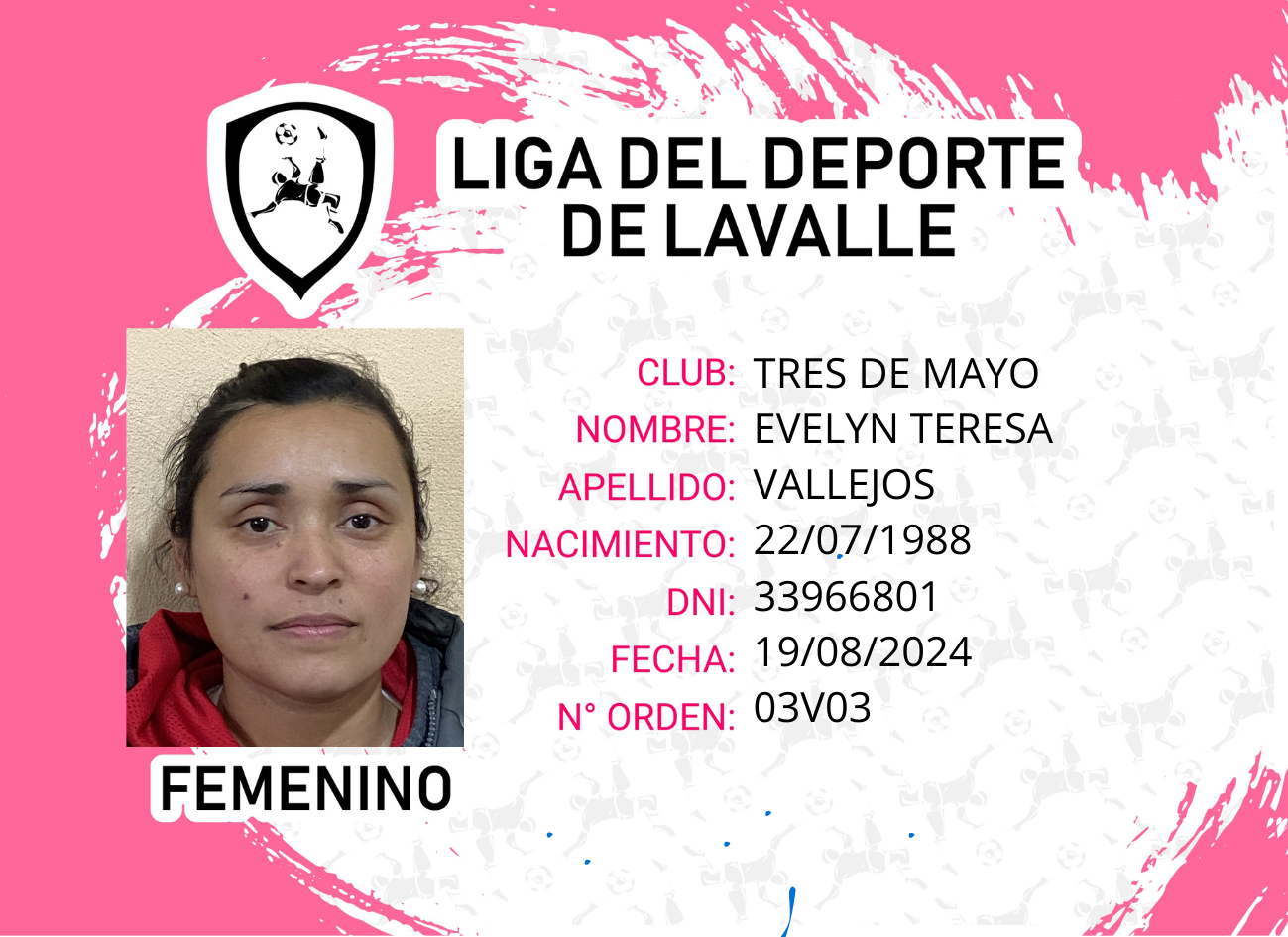 Foto carnet VALLEJOS EVELYN TERESA