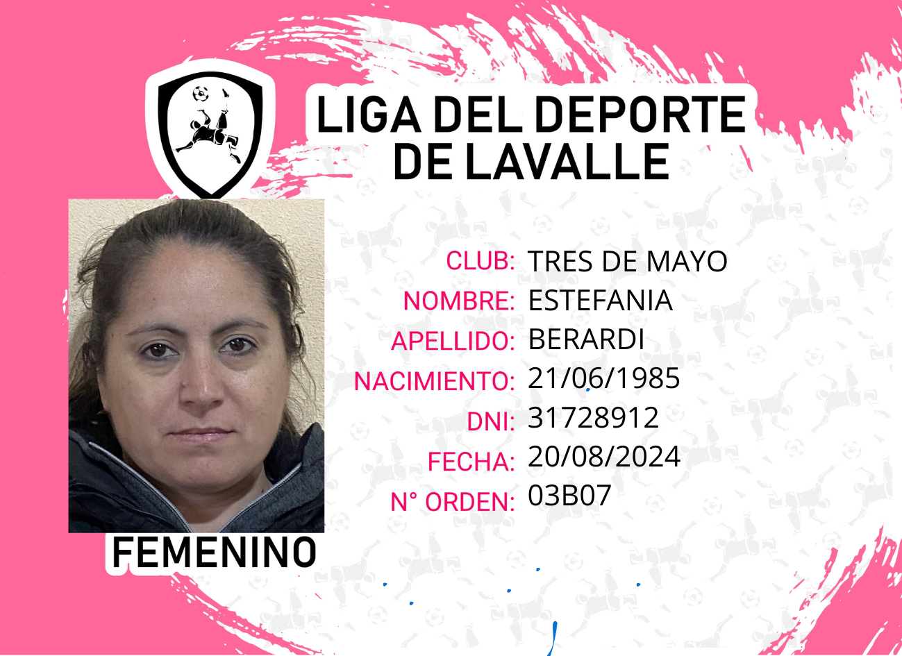 Foto carnet BERARDI ESTEFANIA 