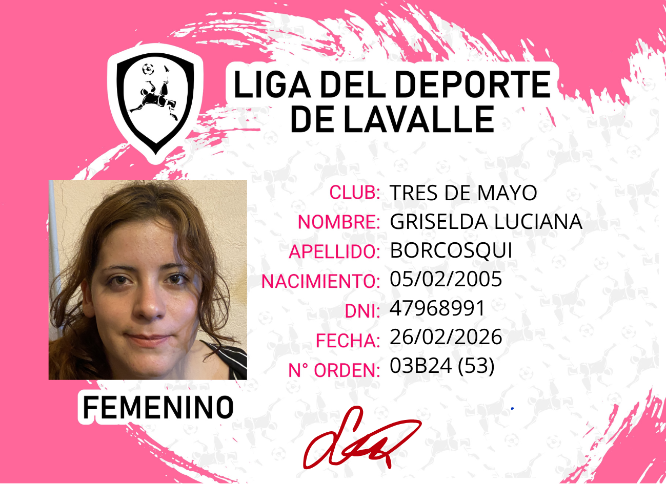 Foto carnet GRISELDA LUCINA BORCOSQUI