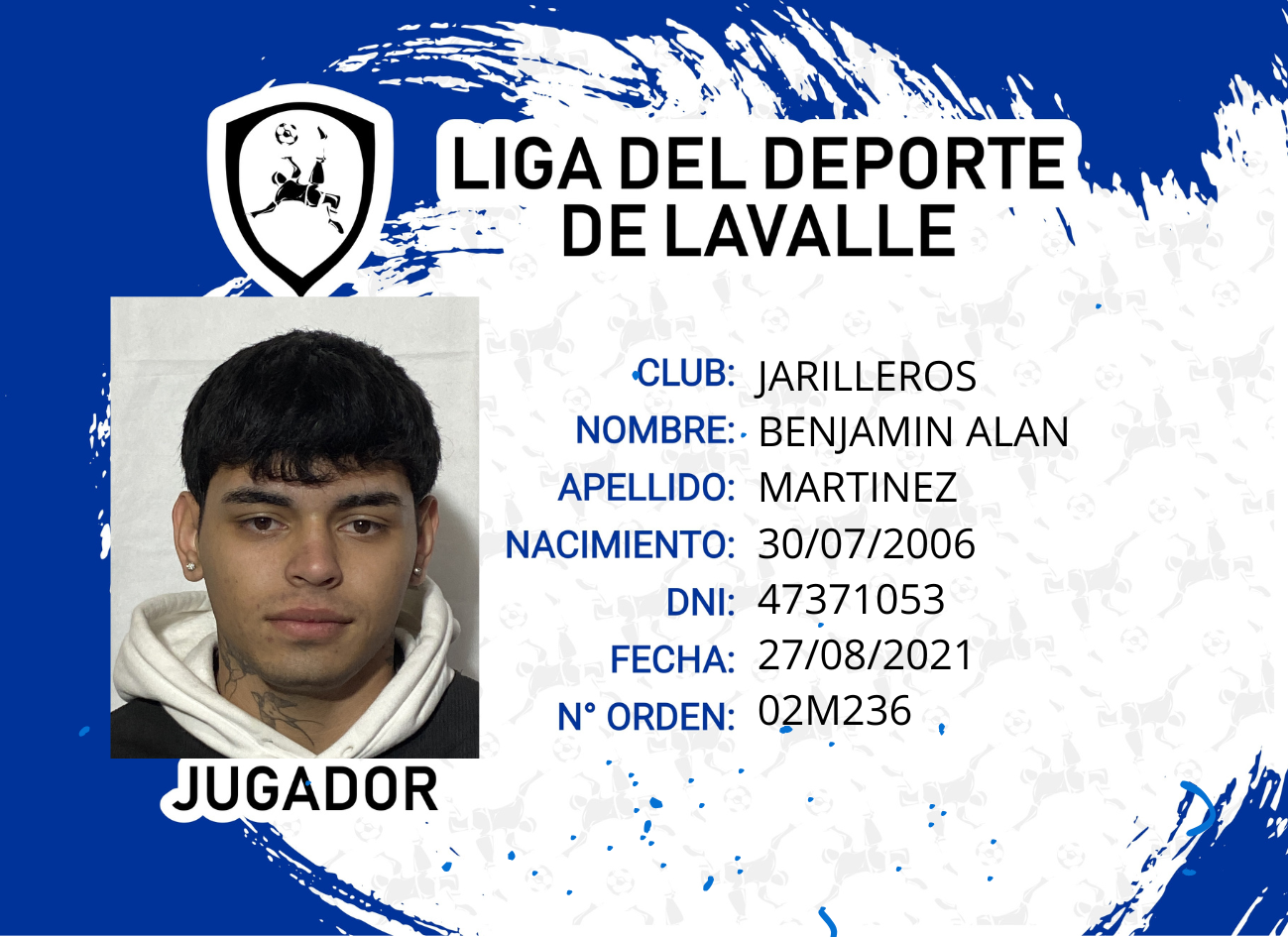 Foto carnet MARTINEZ BENJAMIN ALAM