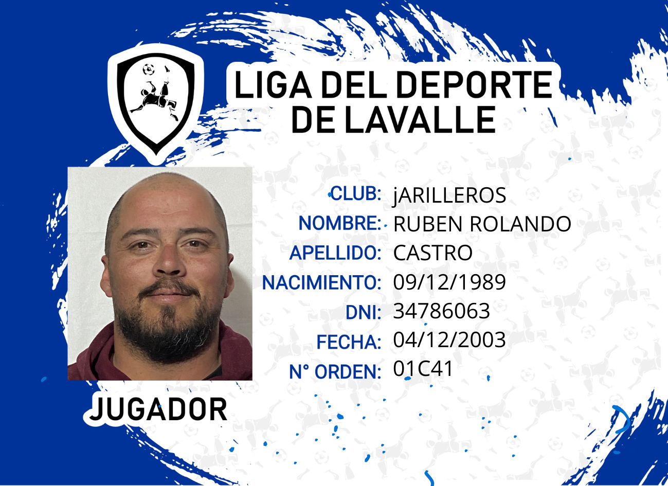 Foto carnet CASTRO RUBEN ROLANDO